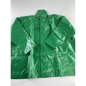 Tingley Flame Resistant Raincoat Mens 3XL Green Safety Flex Workwear Jacket Snap